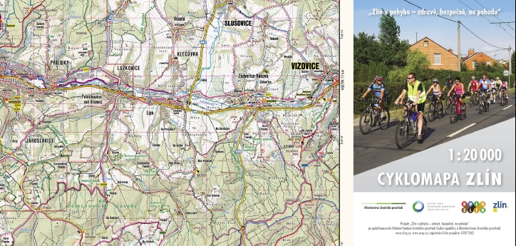 Mapa cyklostezek ve Zlíně a v okolí